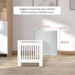 image-Radiator Cover Wooden Cabinet Shelving Home Office Vertical Slattted Vent