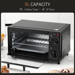 image-Mini Oven, 9L Countertop Electric Grill, Toaster Oven 750W