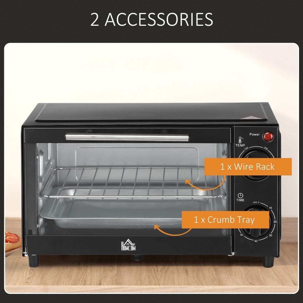 image-Mini Oven, 9L Countertop Electric Grill, Toaster Oven 750W