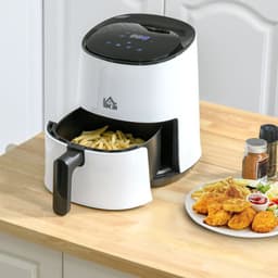 image-Digital Air Fryer, 1300W 2.5L Rapid Air Circulation, Timer and Nonstick White