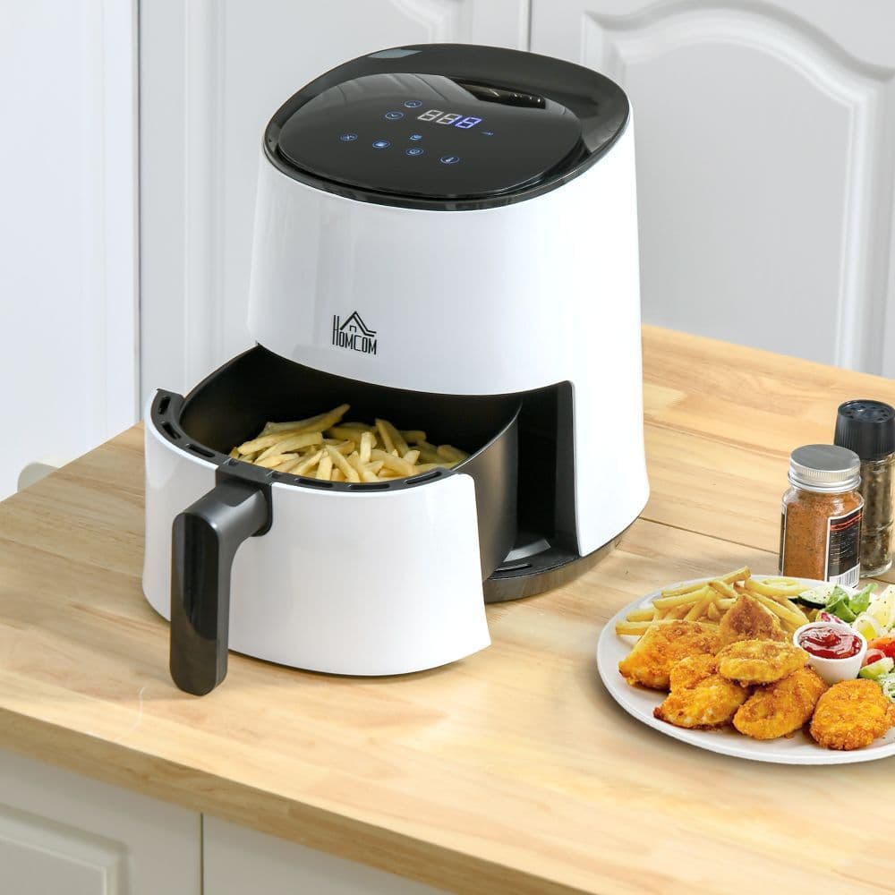 image-Digital Air Fryer, 1300W 2.5L Rapid Air Circulation, Timer and Nonstick White