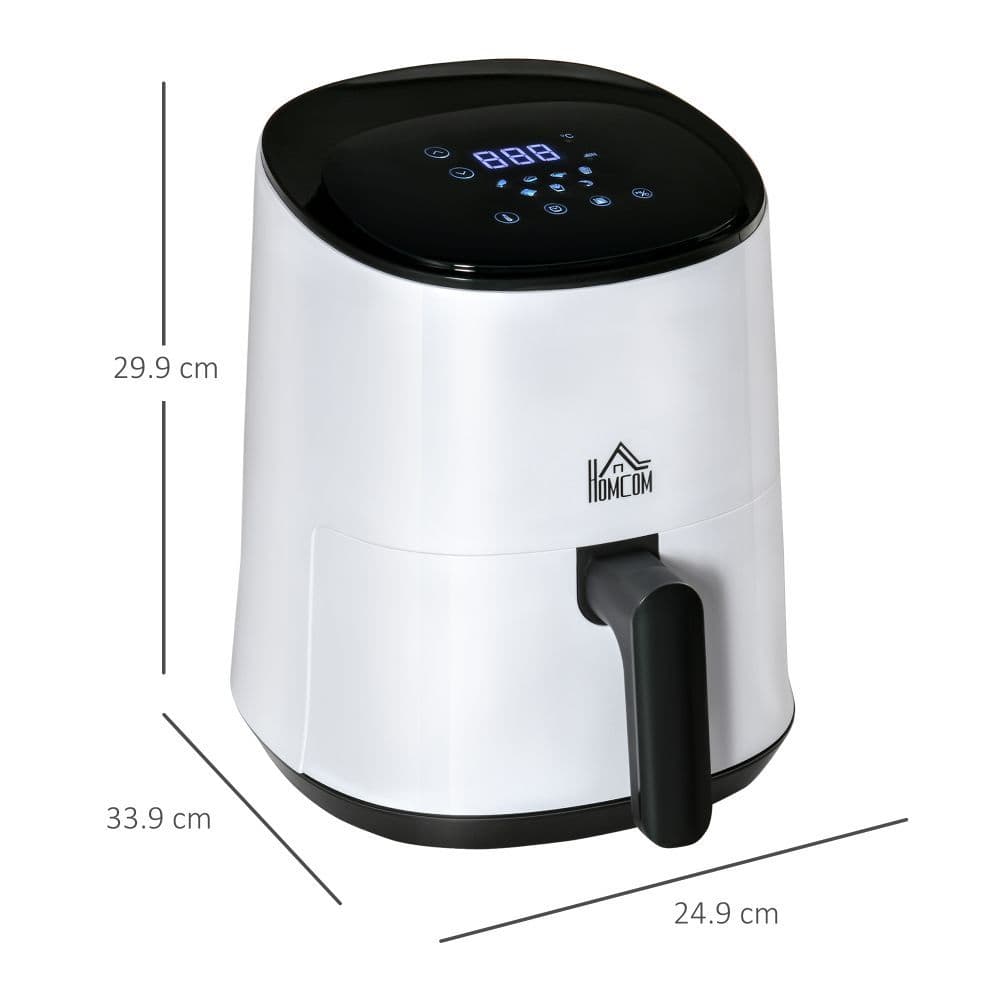 image-Digital Air Fryer, 1300W 2.5L Rapid Air Circulation, Timer and Nonstick White