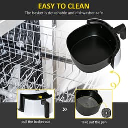 image-Digital Air Fryer, 1300W 2.5L Rapid Air Circulation, Timer and Nonstick White