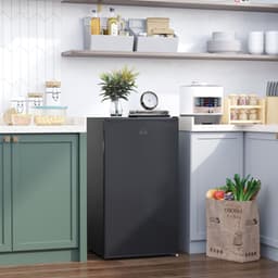 image-91L Freestanding Under Counter Fridge with Chiller Box Reversible Door Black