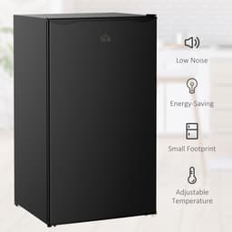 image-91L Freestanding Under Counter Fridge with Chiller Box Reversible Door Black