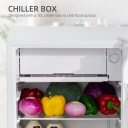 image-91L Freestanding Under Counter Fridge with Chiller Box Reversible Door White