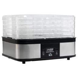image-5 Tier Food Dehydrator 245W Stainless Steel Food Dryer Machine Timer LCD Silver