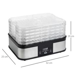 image-5 Tier Food Dehydrator 245W Stainless Steel Food Dryer Machine Timer LCD Silver