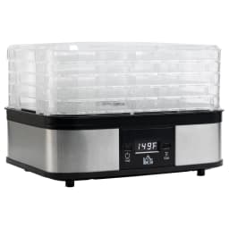 image-5 Tier Food Dehydrator 245W Stainless Steel Food Dryer Machine Timer LCD Silver