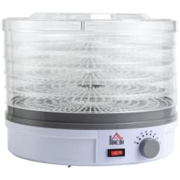 image-5 Tier Food Dehydrator 245W Stainless Steel Food Dryer Machine Timer LCD White