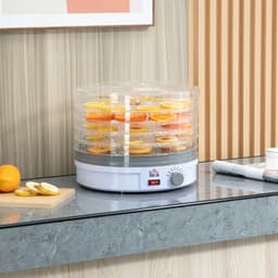 image-5 Tier Food Dehydrator 245W Stainless Steel Food Dryer Machine Timer LCD White