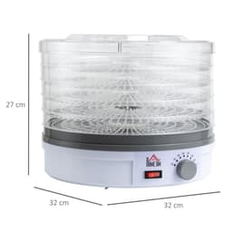 image-5 Tier Food Dehydrator 245W Stainless Steel Food Dryer Machine Timer LCD White