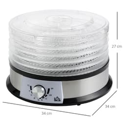 image-5 Tier Food Dehydrator 250W Stainless Steel Food Dryer Machine Silver