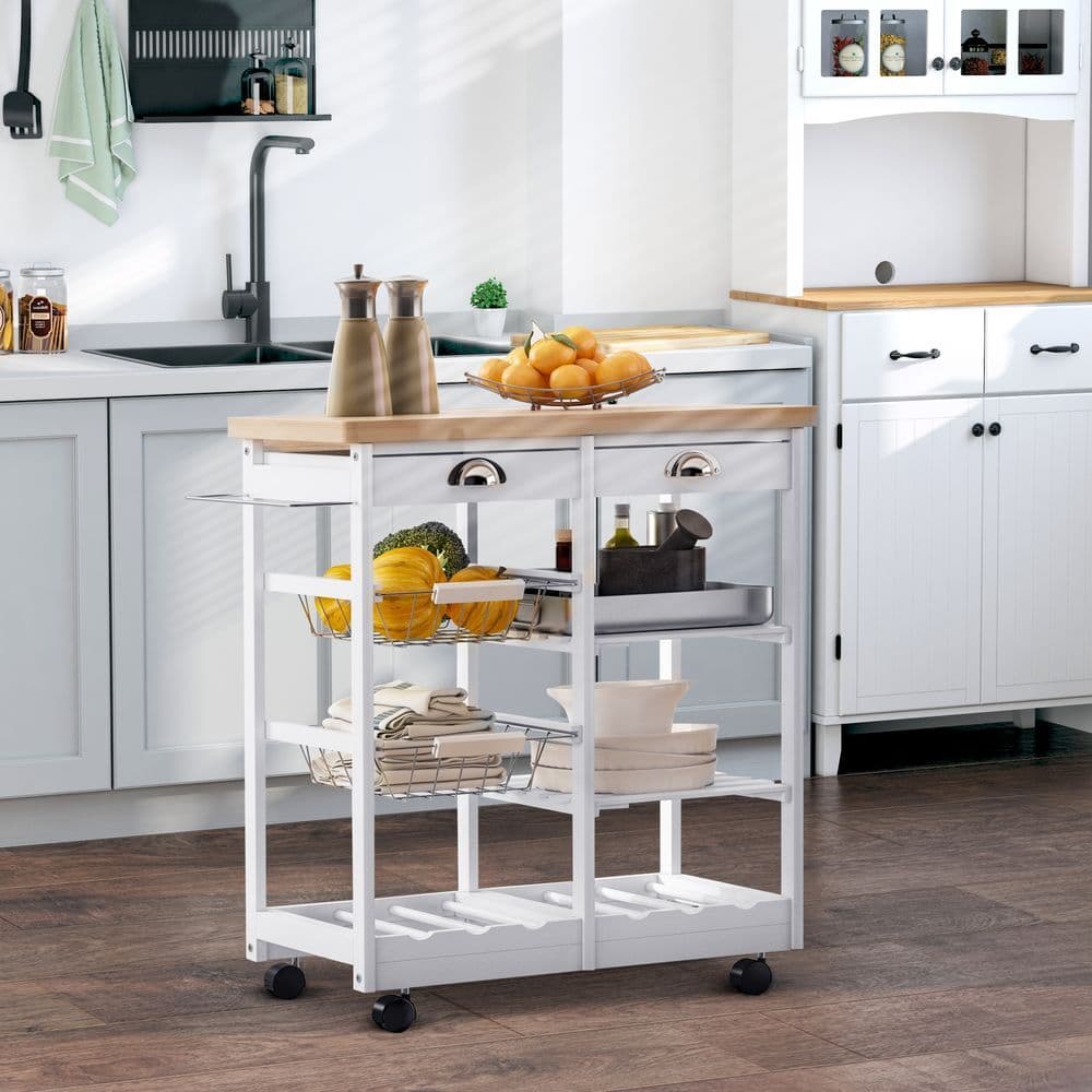 image-Kitchen Island, 74Wx37Dx76Hcm-White