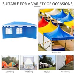 image-Outsunny 4x3m Garden Heavy Duty Gazebo Marquee Party Tent-Blue