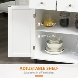 image-Kitchen Island Storage Rubber Wood Top, 3-Tier Spice Rack,