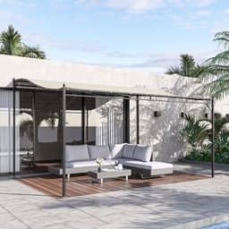 image-4 x 3 Meters Canopy Metal WallCream 4m 3m