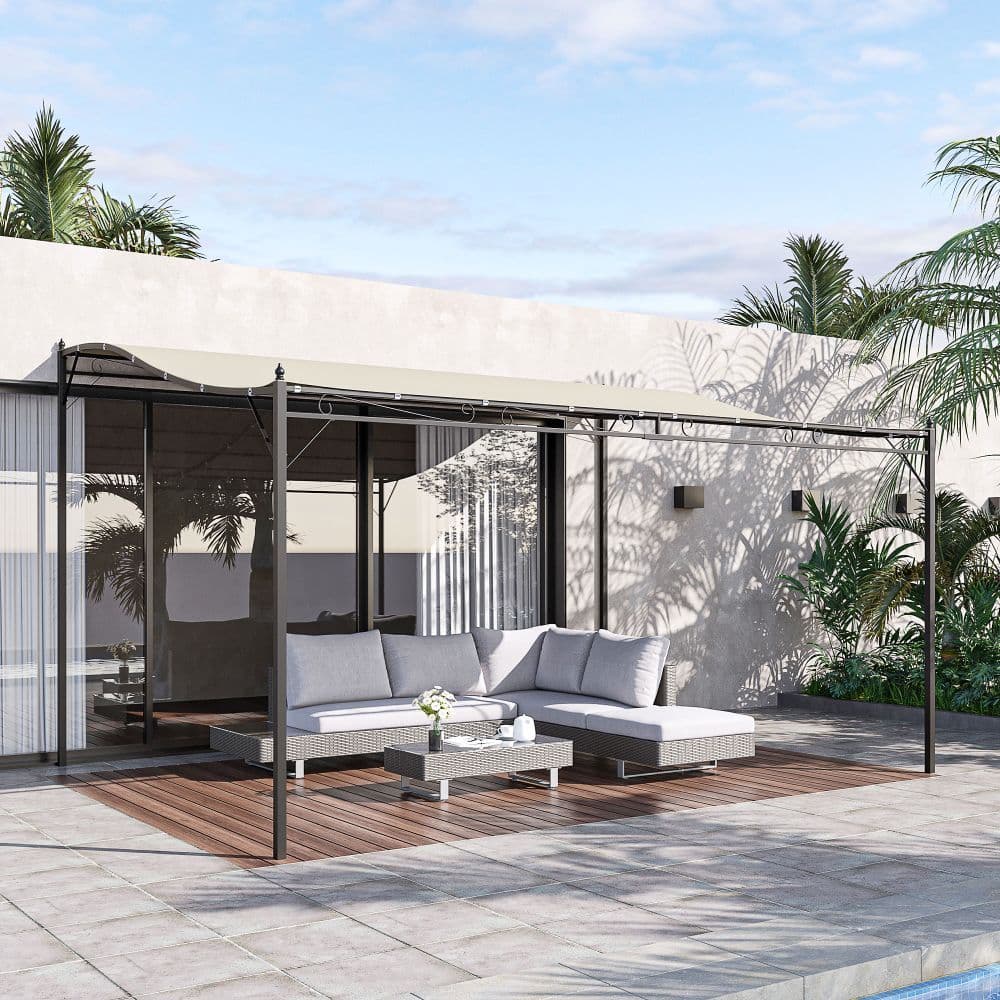 image-4 x 3 Meters Canopy Metal WallCream 4m 3m