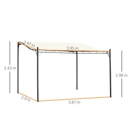 image-4 x 3 Meters Canopy Metal WallCream 4m 3m
