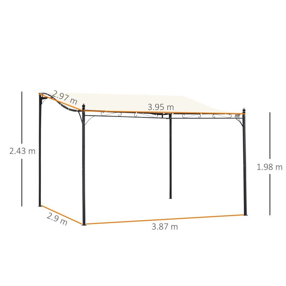 image-4 x 3 Meters Canopy Metal WallCream 4m 3m