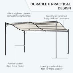 image-4 x 3 Meters Canopy Metal WallCream 4m 3m