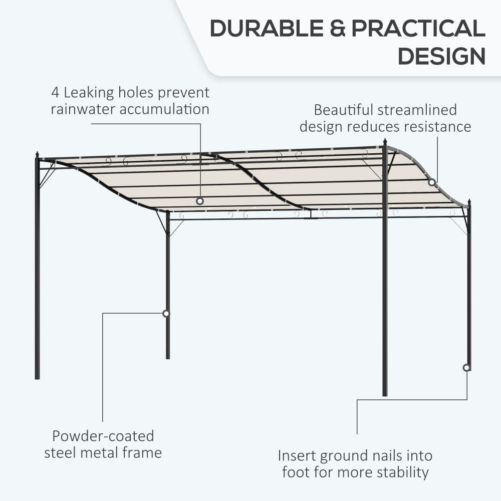 image-4 x 3 Meters Canopy Metal WallCream 4m 3m