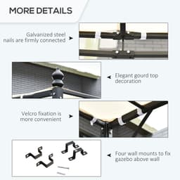 image-4 x 3 Meters Canopy Metal WallCream 4m 3m
