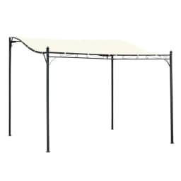 image-Wall Mounted Black Cream White 3x3 m Awning Metal Frame