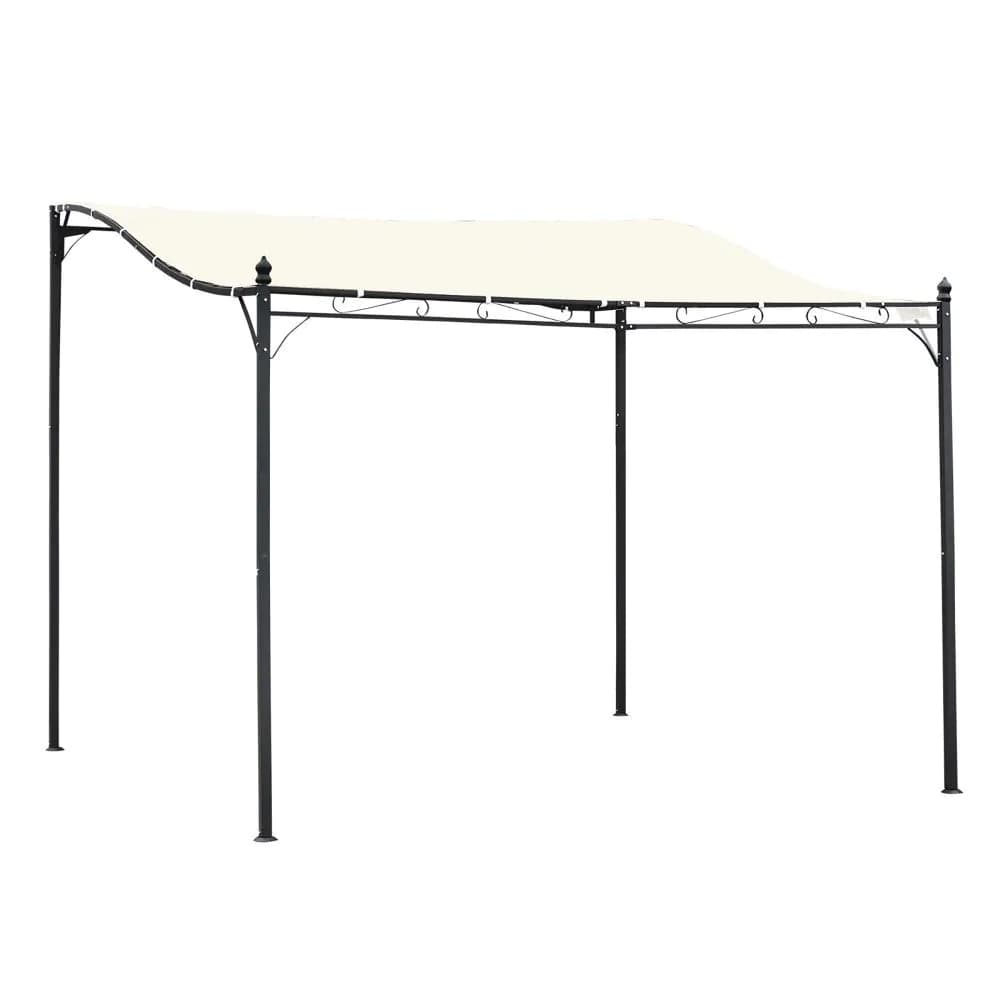 image-Wall Mounted Black Cream White 3x3 m Awning Metal Frame