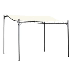 image-Wall Mounted Black Cream White 3x3 m Awning Metal Frame
