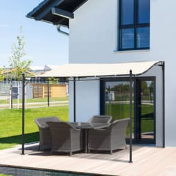 image-Wall Mounted Black Cream White 3x3 m Awning Metal Frame