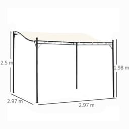 image-Wall Mounted Black Cream White 3x3 m Awning Metal Frame