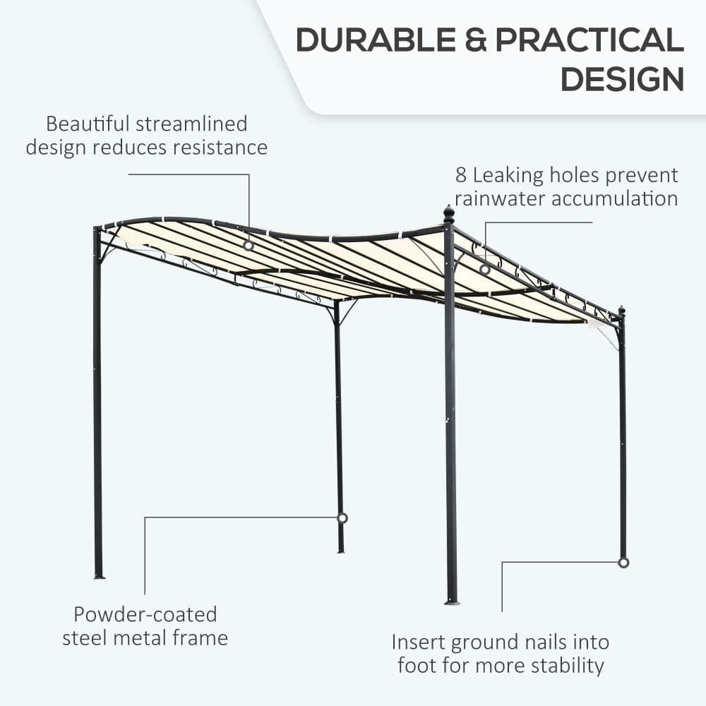 image-Wall Mounted Black Cream White 3x3 m Awning Metal Frame