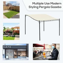 image-Wall Mounted Black Cream White 3x3 m Awning Metal Frame