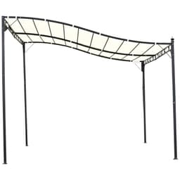 image-Wall Mounted Black Cream White 3x3 m Awning Metal Frame