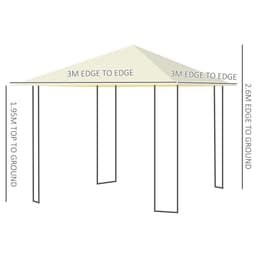 image-Outdoor Gazebo for Garden Party Tent, Wedding Canopy Pavilion Cream-white