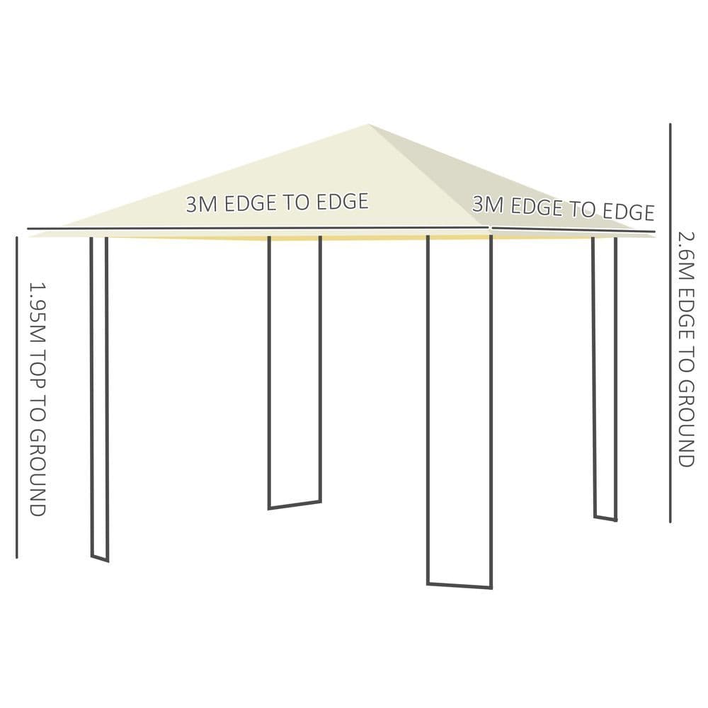 image-Outdoor Gazebo for Garden Party Tent, Wedding Canopy Pavilion Cream-white