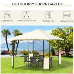image-Outdoor Gazebo for Garden Party Tent, Wedding Canopy Pavilion Cream-white