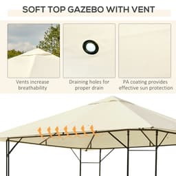 image-Outdoor Gazebo for Garden Party Tent, Wedding Canopy Pavilion Cream-white