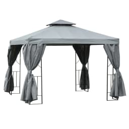 image-3x3m Garden Metal Gazebo Marquee Patio Wedding Party Dark Grey