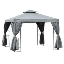 image-3x3m Garden Metal Gazebo Marquee Patio Wedding Party Dark Grey