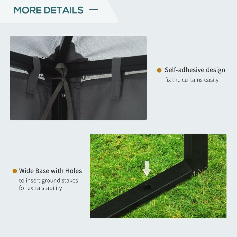 image-3x3m Garden Metal Gazebo Marquee Patio Wedding Party Dark Grey