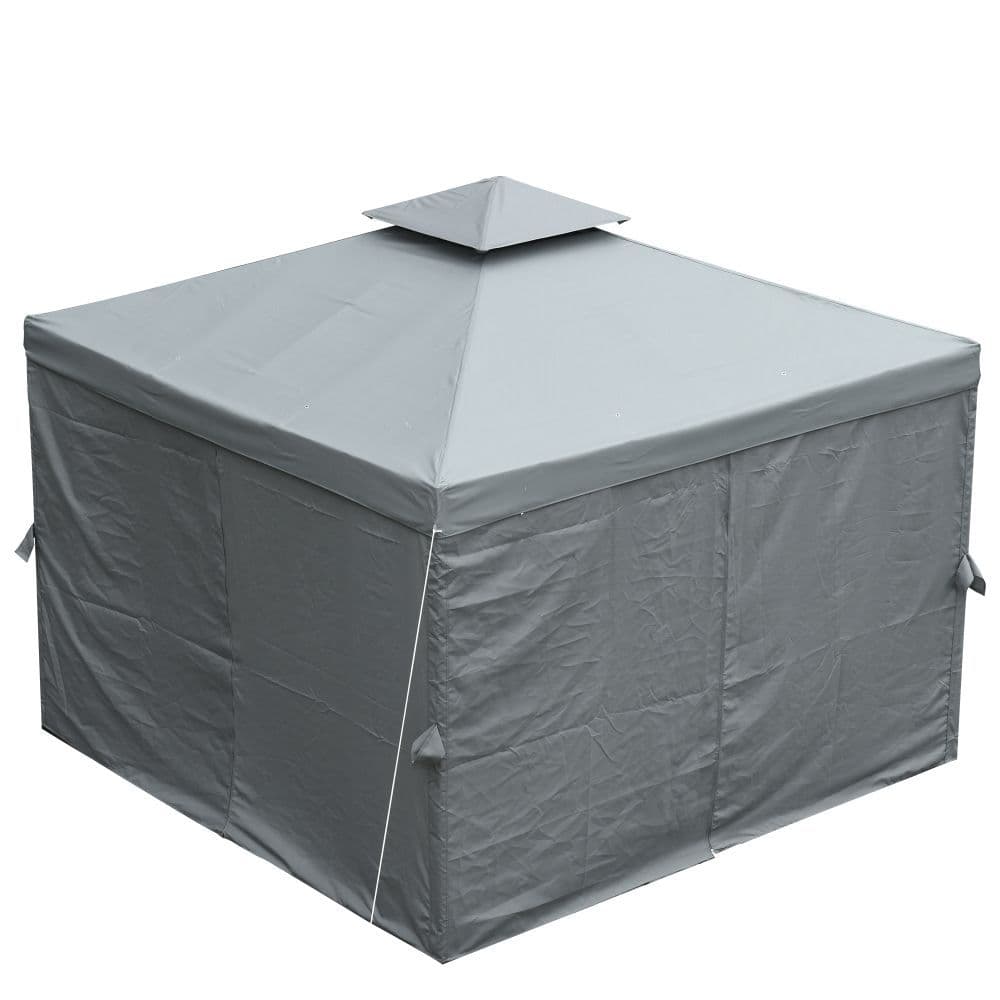 image-3x3m Garden Metal Gazebo Marquee Patio Wedding Party Dark Grey