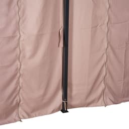 image-Outsunny 4m x 3m Pavilion Steel Frame Garden Gazebo Khaki