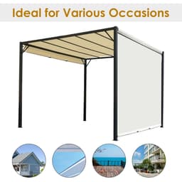 image-Metal Pergola With Canopy Retractable Pergola Canopy 3x3x2.3m Cover Cream