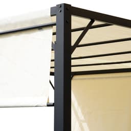 image-Metal Pergola With Canopy Retractable Pergola Canopy 3x3x2.3m Cover Cream