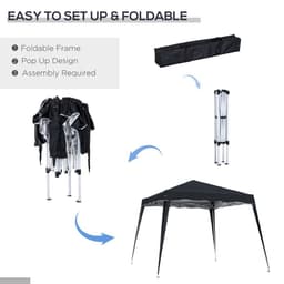 image-Outsunny Pop-Up Tent, 3Lx3Wx2.4H m-Black