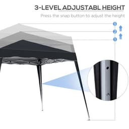 image-Outsunny Pop-Up Tent, 3Lx3Wx2.4H m-Black