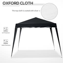 image-Outsunny Pop-Up Tent, 3Lx3Wx2.4H m-Black