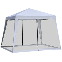 image-Outsunny 3x3m Outdoor Gazebo Tent W/Mesh Screen Walls-Grey